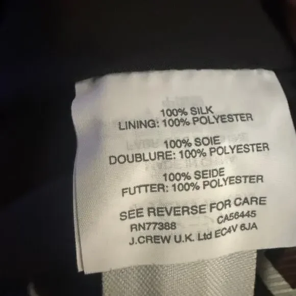 J Crew Silk A Line Twill Midi Dress Black Blue Ivory Windowpane Check Size 4 NWT - Picture 3 of 4